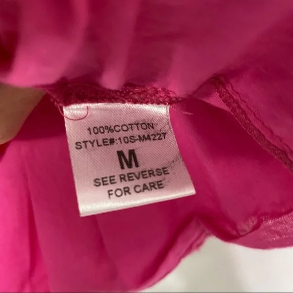 NWT- Manito Trend-Fuchsia Solid Eyelit Tie back Dress -M - Picture 12 of 14